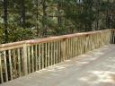 This wider rail cap allows one to enjoy the veiw while having a nice dinner on the deck