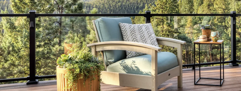 Close-up of a wooden deck with rich grain patterns, showcasing traditional wood aesthetics.